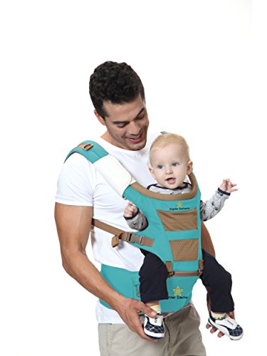Brighter Elements Ergonomic Baby Carrier with Hip Seat – 5 Positions to Carry Your Newborn, Infant, or Toddler – Safe and Comfortable for Child and Moms, Dads – Great Baby Shower Gift