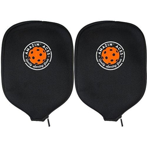 Amazin' Aces Pickleball Paddle Covers Set of Two Cases | Neoprene Cover Fits Most Rackets | Sleeves Protect Your Paddles from Scrapes & Dings