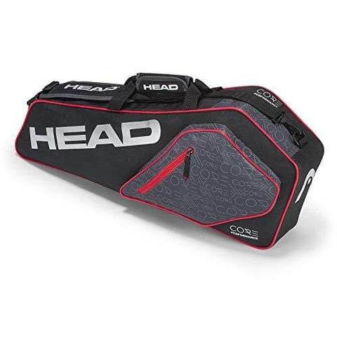 HEAD Core Pro 3 Racquet Bag Black/Silver/Red