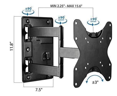 Mount-It! Camper RV TV Wall Mount, Locking Detachable Bracket, Travel Trailer Accessory for Trailers, RVs, Campers, Motorhomes, and Marine Boats (MI-431)