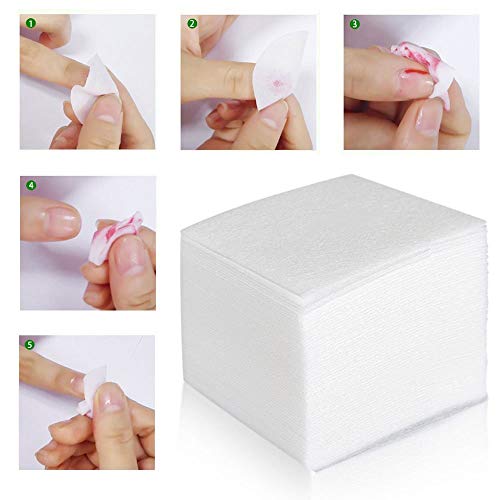 BTYMS 620 Pcs Lint Free Nail Wipes Nail Art Gel Polish Remover Cotton Pads