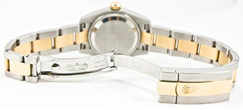 Rolex Ladys New Style Heavy Band Stainless Steel & 18K Gold Datejust Model 179163 Oyster Band Smooth Bezel White Roman Dial