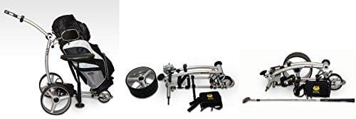 Bat-Caddy X4 Sport Electric Push Cart w/ Free Accessory Kit, 35Ah, Black
