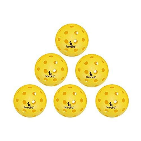 ianoni Outdoor Pickleball Balls-6 Pack Pickleballs with a Mesh Bag,40 Small Precisely Drilled Holes,Great for Outdoor Pickleball Games (6 Pack)