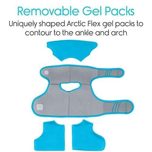 Vive Ankle Ice Pack Wrap - Foot Cold / Hot Compression Brace - Adjustable Freeze Support For Cooling / Heating Achilles Injuries, Tendonitis, Plantar Fasciitis, Sore Feet, Inflammation, Muscle  Sprain