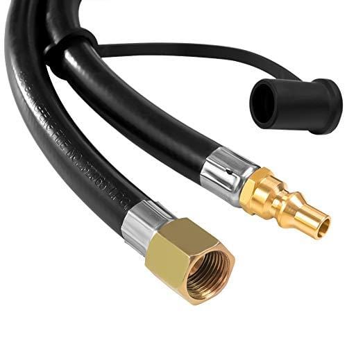 GASPRO 18 FT Quick Connect Propane Hose for RV to Grill, RV Stove Hose Connection, BBQ Quick Release LP Gas Line for Camp Chef - 3/8 Female Flare Fitting x 1/4 Full Flow Quick-Connect Male Plug
