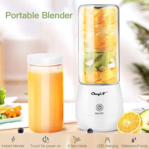 Portable Blender,inkint Personal Size Blender Juicer Cup for Shakes and Smoothies Fruit Mixer with USB Rechargeable 6 Stainless Steel Blades BPA Free 450ml