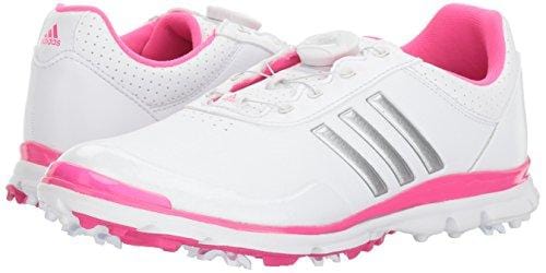 adidas Women's Adistar Lite BOA Golf Shoe, White/Silver Metallic/Shock Pink S, 8.5 M US [product _type] adidas - Ultra Pickleball - The Pickleball Paddle MegaStore