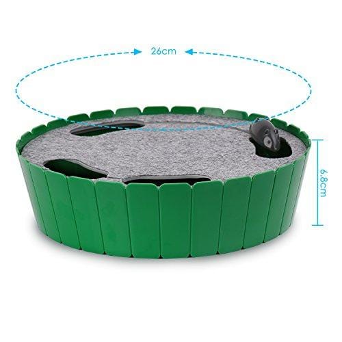PAWABOO Pet Teasing Toy, Hide and Seek Electronic Mouse Hunt Interactive Cat Toy, Green