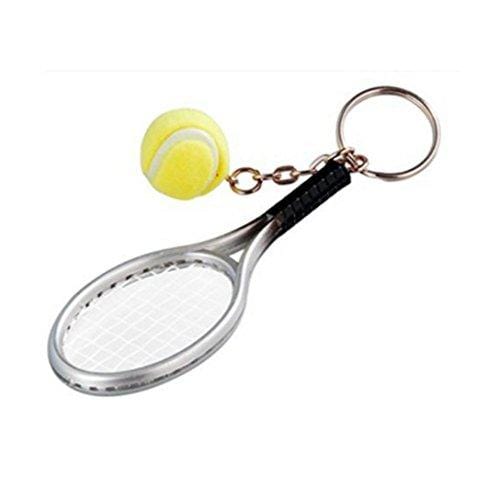 Tennis Racket Key Chain (Silver & Green) by Wise Will