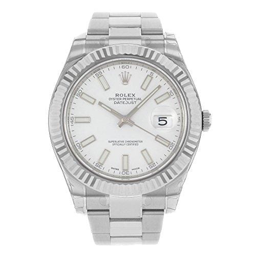 NEW Rolex Datejust II 41MM 18K White Gold Bezel Stainless Steel Mens watch 116334 WIO
