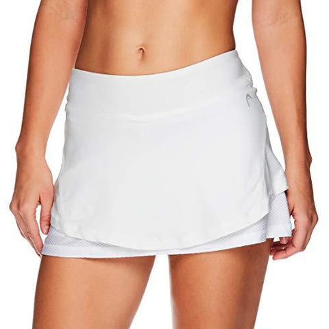 HEAD Women's Athletic Tennis Skort - Performance Training & Running Skirt - Valiant Stark White, Small