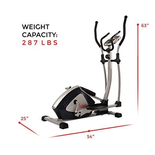 Sunny Health & Fitness Magnetic Elliptical Trainer Elliptical Machine w/  LCD Monitor and Heart Rate Monitoring - Endurance Zone - SF-E3804