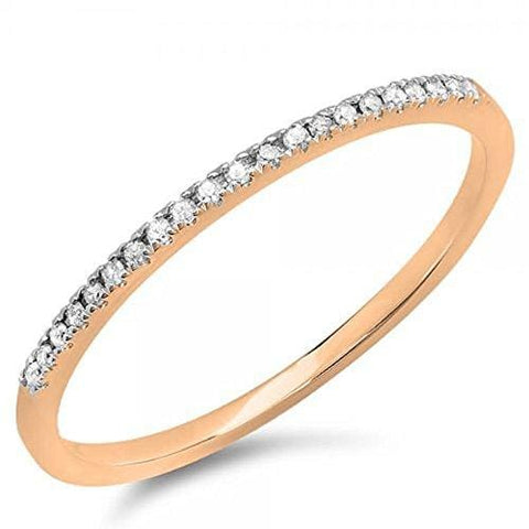 Dazzlingrock Collection 0.08 Carat (ctw) 10K Round White Diamond Ladies Anniversary Wedding Band, Rose Gold, Size 7 - Ultra Pickleball