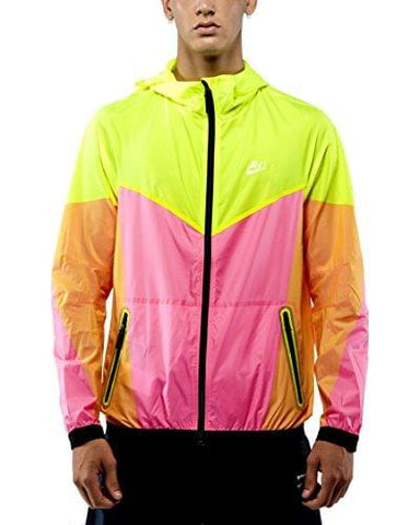 Nike (NikeLab X Kim Jones Windrunner Running Hyper Pink/Yellow/Orange Jacket (Small, Hyper Pink/Yellow/Orange)