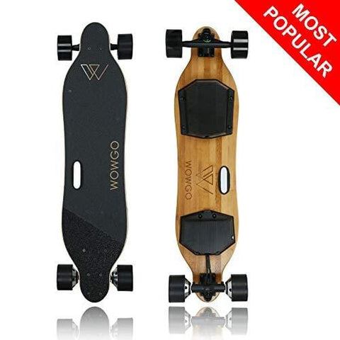 WOWGO 2S (38") Electric Skateboard, 38Km/H Top Speed, Max Load 280 Pounds, Uphill 25%-30%, Longboard with Wireless Remote Control (Black) (Black)