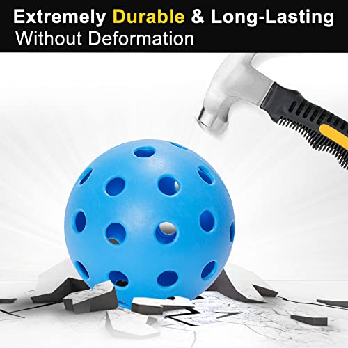 kisportee Pickleball Balls, USA Approved Pickleball, 40 Holes Outdoor Pickleball Balls for Sport Outdoor Play, Pickle Ball Balls with Bag, High Bounce & Durable, Good for All Pickleball Paddles