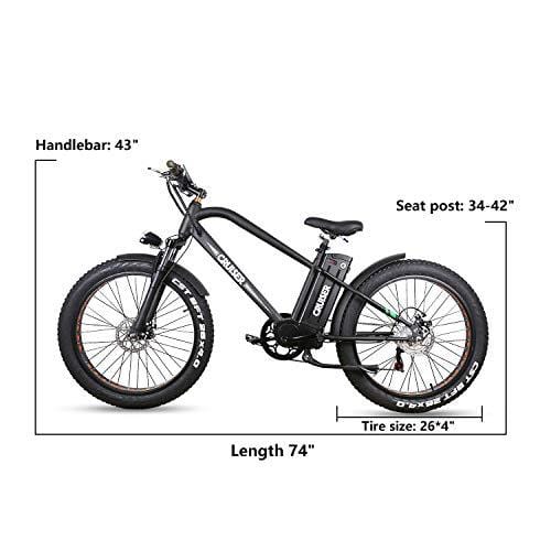 NAKTO Fat Tire Electric Bicycle 300W High Speed Brushless Motor and Detachable Waterproof Lithium Battery Electric Bikes Beach Snow ebike