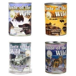 Taste of the Wild Grain-Free Canned Dog Food Variety Pack - Wetlands, Pacific Stream, High Prairie, and Sierra Mountain Pack of 12, 13.2 Ounce cans