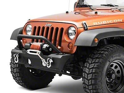 Redrock 4x4 Attack Stubby Front Bumper with Winch Mount and D-Rings for Jeep Wrangler JK/JL 2007-2020