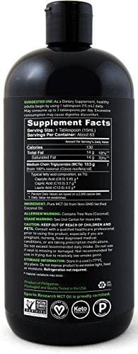 Premium MCT Oil derived only from Non-GMO Coconuts - 32oz BPA Free Bottle | Great in Keto Coffee,Tea, Smoothies & Salad Dressings | Non-GMO Project Verified & Vegan Certified (Unflavored)