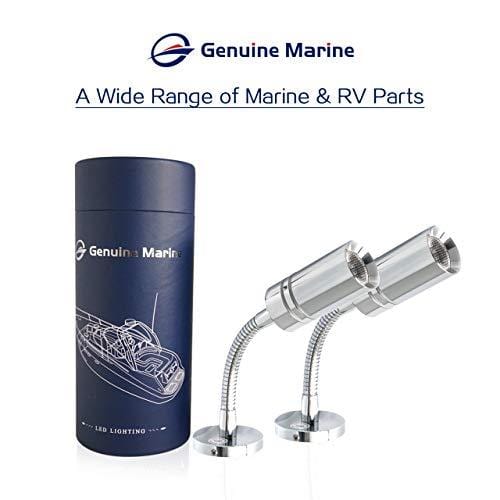 Genuine Marine 3W Flexible Gooseneck RV 12V Reading Lamp - Dual Lighting Mode, Touch Dimmer Switch, Hard-Wired, 2800-3200k, Surface Mount on Caravan, Boat, Yacht, Spot Light, 2 Pack