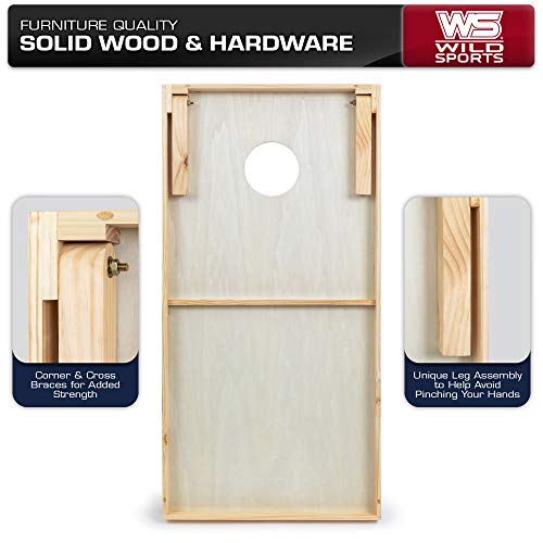 Wild Sports Lousiana State Tigers NCAA Cornhole Outdoor Game Set, 2' x 4' Foot – Tournament Series