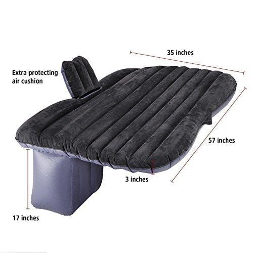 FBSPORT Car Travel Inflatable Mattress Air Bed Cushion Camping Universal SUV Extended Air Couch with Two Air Pillows (Gray)