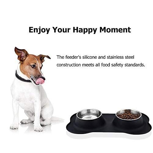 URPOWER Dog Bowls Stainless Steel Dog Bowl with No Spill Non-Skid Silicone Mat 53 oz Feeder Bowls Pet Bowl for Dogs Cats and Pets