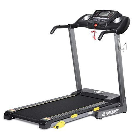 MaxKare Treadmill with 15 Pre-Set Programs, 2.5HP Power, 17’’ Wide Tread Belt, 8.5 MPH Max Speed, LCD Screen, Cup Holder & Wheels, Easy Assembly, Black