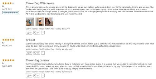 WiFi Doggie Cam Monitor, 3T Clever Dog 2nd Generation 120 ° Wide Angle Wireless Security WiFi Camera Support Android iOS APP Remote Control