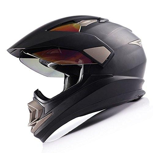 Dual Sport Helmet Motorcycle Full Face Motocross Off Road Bike Matt Black