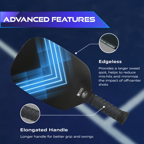 Kasaca Blue Pickleball Paddles USAPA Carbon Fiber Pickleball Paddle with Pickle Ball Paddle Cover Pickle Ball Raquette Pickle Ball Racket Edgeless Style Pickleball Racket Lightweight Single Paddle