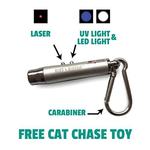 Ruff 'n Ruffus Automatic Laser Cat Toy + Free Bonus 3-in-1 Chase Toy | Interactive Cat Chase Toy | 3 Rotating Modes | Auto Shut-Off | AA Battery Operated | Kitten/Cat Owner's Gift Idea