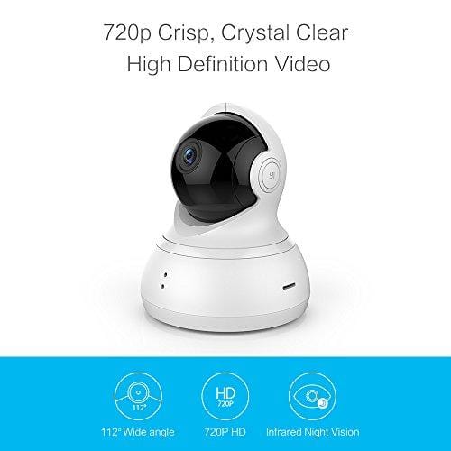 YI Dome Camera Pan/Tilt/Zoom Wireless IP Indoor Security Surveillance System 720p HD Night Vision, Motion Tracker, Auto-Cruise, Remote Monitor with iOS
