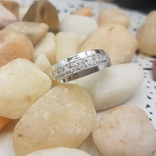 Dazzlingrock Collection 0.23 Carat (ctw) Sterling Silver Round Real Diamond Men's Wedding Anniversary Band Ring 1/4 CT, Size 9