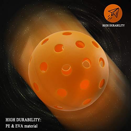 SHOWPIN Pickleball Balls Outdoor Pickleball Balls with 40 Holes, Orange (Outdoor 6 Pack)
