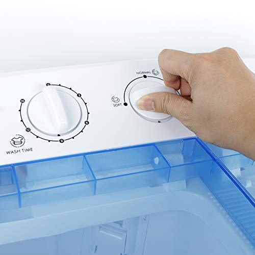 SUPER DEAL 5th Generation Mini Compact Twin Tub Washing Machine 17.6lbs Washer and Spinner 2IN1 Ideal for Dorms, Apartments, RV, Camping