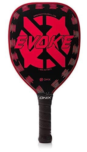 Onix Graphite Evoke Tear Drop Pickleball Paddle Features Tear Drop Shape, Polypropylene Core, and Graphite Face