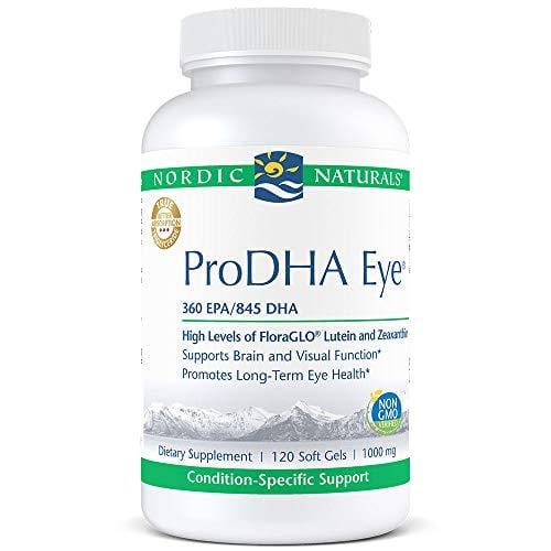 Nordic Naturals ProDHA Eye - Fish Oil, 360 mg EPA, 845 mg DHA, 20 mg FloraGLO Lutein, 4 mg Zeaxanthin, Support for Neurological Function and Long-Term Eye Health*, 120 Soft Gels