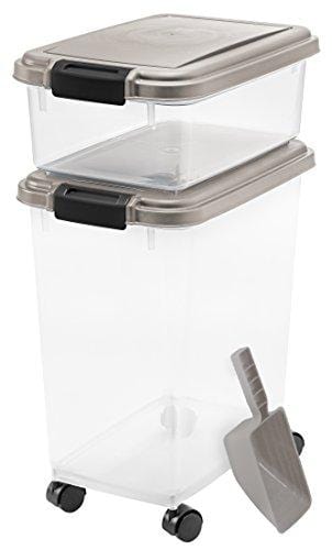 IRIS USA, MP-8/MP-1/SCP-2, 3- Piece Airtight Pet Food Storage Container Combo, Chrome, 1 Pack