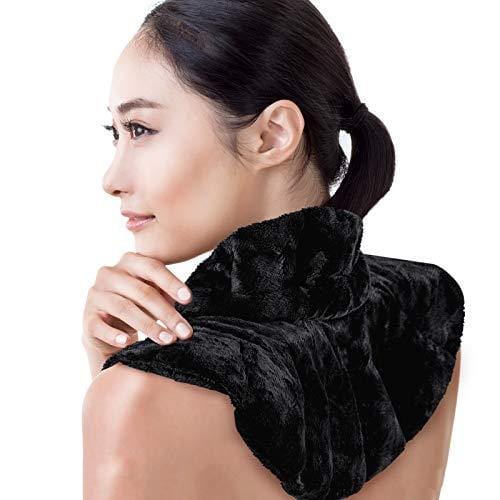 Heating Pad for Neck and Shoulders | Microwavable Weighted Heat Therapy Wrap with 100% Natural Aromatherapy Herbs | Microwave Hot/Cold Pack for Pain & Anxiety Relief, Tension Headache Migraines & More