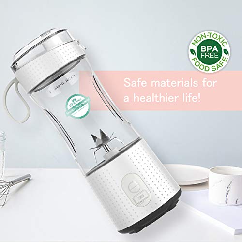 LaHuko Portable Blender Personal Size Blender Juicer Cup Juice Crushed-ice Smoothie Shake,USB Rechargeable,380ml Waterproof Blender Outdoor Picnic Travel Gym