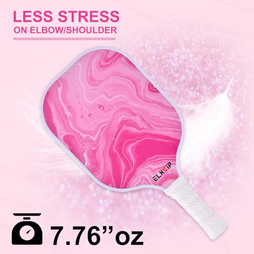 Composite Pink Pickleball Paddle with Cover for Women, Graphite Carbon ...