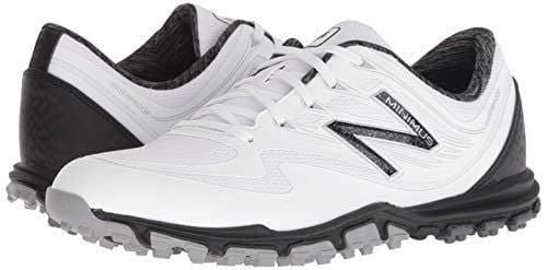 New Balance Women's Minimus WP Waterproof Spikeless Comfort Golf Shoe, White/Black, 8.5 M US