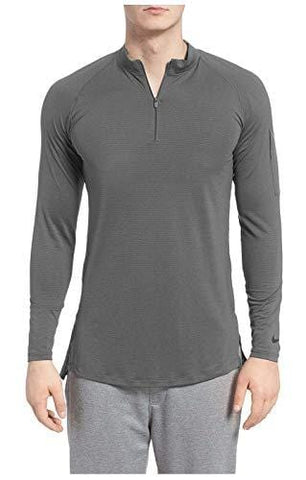 NIKE Men's Fitted Modern 1/4 Zip Training Top. (Gunsmoke/Black, Large)