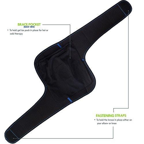 Knee Support Brace Wrap with Ice Gel Pack for Hot and Cold Therapy: for ACL, Meniscus Tear, Golf/Tennis Elbow, Sports, Knee Pain, Tendonitis, Pain Relief, etc. (Flexible, Reusable and Multi-Purpose)