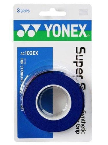 Yonex Overgrip Super Grap 3 pack - Tennis, Badminton, Squash - Choice of colors (Deep Blue)