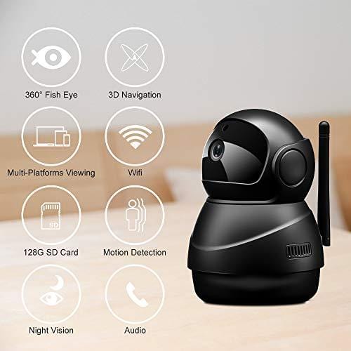 Veroyi IP Camera Full HD 1080P WiFi Home Surveillance Security Camera with Pan/Tilt/Zoom Function, Two Way Audio Night Vision Camera