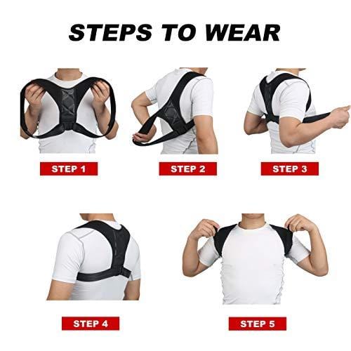 COREBELLA Posture Corrector Back Support Brace for Men and Women - Improves Posture, Prevents Slouching and Hunching, Reliefs Upper Back and Neck Pain - Adjustable and Comfortable with Underarm Pads